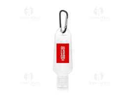 Frasco 50 ml transparente com tampa amarela, contendo líquido transparente. O frasco está vazio e limpo, faz parte de um