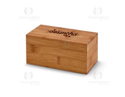 Caixa de chás em bambu, perfeita para armazenar e transportar seus chás favoritos. Feita com material sustentável, essa caixa