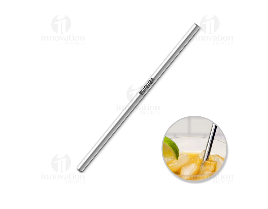 Canudo de metal reutilizável para bebidas, sustentável e elegante. Ideal para sua saúde e para o meio ambiente.