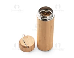 Squeeze em Bambu 440ml - Ideal para quem busca estilo e sustentabilidade! Fabricado com bambu de alta qualidade, este squeeze