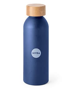 Bottle de alumínio de 550ml com tampa de bambu, para armazenar líquidos.