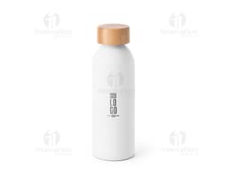 Bottle de alumínio de 550ml com tampa de bambu, para armazenar líquidos.