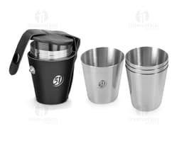 Conjunto de copos de metal preto para cozinha e escritório. Design moderno e durável para armazenar líquidos com estilo.