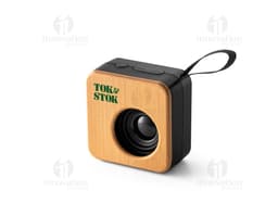 Caja de sonido portátil negra, moderna y compacta para llevar tu música favorita a donde quieras. Con tecnología de punta
