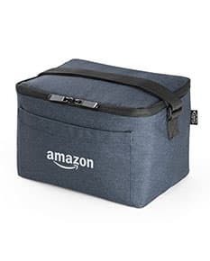 Bolsa térmica 7L preta de couro para guardar dinheiro e objetos de valor com segurança.