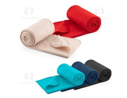 180 g/m² polar blanket in various colors in an open cardboard box. The image shows a single product in a modern, clean