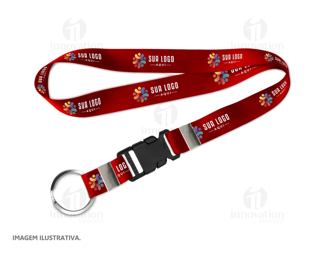 Cordão com fecho de mochila e argola de alta qualidade, perfeito para personalização! Ideal para identificação de objetos ou