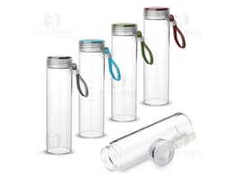 500ml transparent glass squeeze with metal lid and silicone inner part.