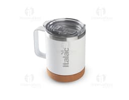 Caneca térmica 350ml preta de metal para bebidas quentes e frias. Ideal para café, chá e muito mais. Mantenha sua bebida