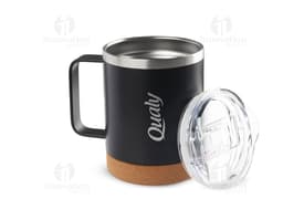 Caneca térmica 350ml em metal prateado. Perfeita para manter sua bebida quente por mais tempo. Ideal para o café da manhã ou
