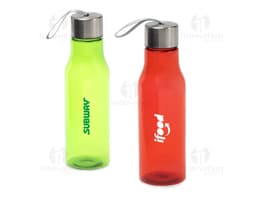 Transparent 600ml plastic water bottle with screw cap. The bottle contains drinking water and is clean and fresh. Ideal for