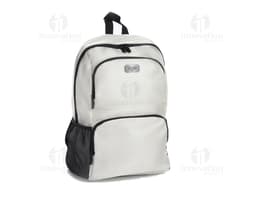 Mochila notebook nylon 15 polegadas preta, elegante e moderna, com alça de couro, zíper, bolsos e compartimentos para