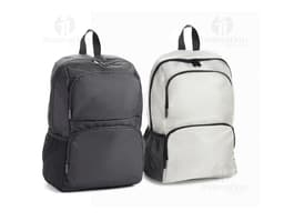 Mochila notebook nylon 15 polegadas preta, elegante e moderna, com alça de couro, zíper, bolsos e compartimentos para