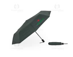 Guarda-chuva automático com proteção UV, design moderno em preto, vazado em forma de dodo, modelo 3D com espaço para mensagem