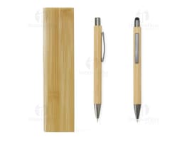 Conjunto caneta e lapiseira em bambu, perfeito para presentear com elegância e sustentabilidade. Ideal para uso no dia a dia