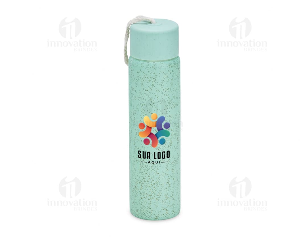 Transparent Glass Bottle 11.2 oz with metal lid.