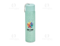 Transparent Glass Bottle 11.2 oz with metal lid.