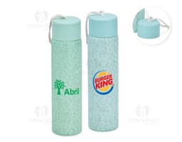 Transparent Glass Bottle 11.2 oz with metal lid.