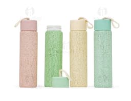 Transparent Glass Bottle 11.2 oz with metal lid.
