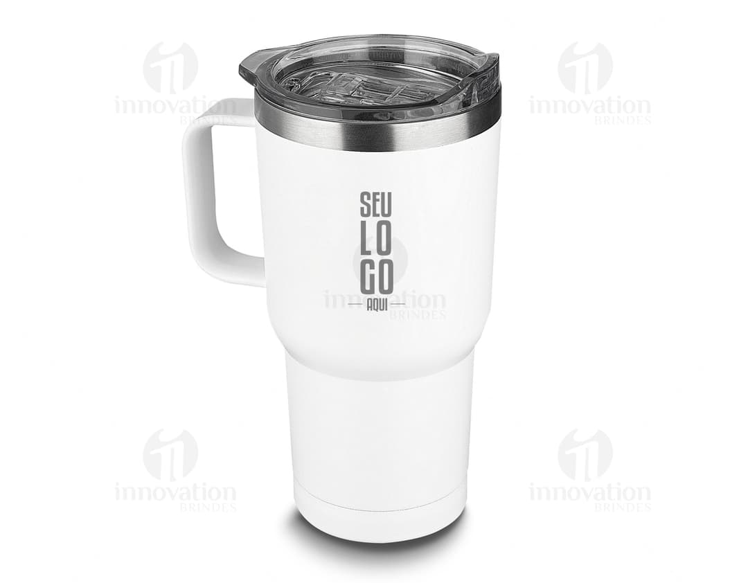 Caneca térmica 600ml - Mantenha suas bebidas quentes por mais tempo com a caneca térmica de 600ml. Perfeita para o dia a dia