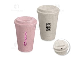 Copos sustentáveis de fibra de arroz 450ml, ideais para manter suas bebidas quentes ou geladas por mais tempo. Produto