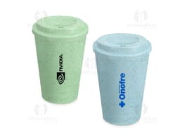 Copo Fibra de Arroz 450ml - Sustentável e resistente, ideal para levar sua bebida favorita para onde você for. Feito com