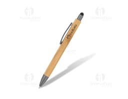Caneta ecológica em bambu, perfeita para presentear clientes e colaboradores. Sustentável e cheia de estilo. Personalize com
