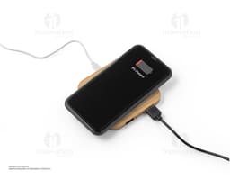 Carregador portátil de 10W, dispositivo eletrônico preto, portátil e moderno, compatível com diversos aparelhos eletrônicos