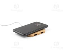 Carregador portátil de 10W, dispositivo eletrônico preto, portátil e moderno, compatível com diversos aparelhos eletrônicos