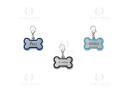 Chaveiro Pets Pequeno em preto e branco, com design de silhuetas de animais. Ideal para colecionadores, amantes de animais e
