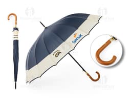 Guarda-chuva de poliéster automático com estrutura de madeira em uma imagem com plug, cabo, fio, equipamento, conexão