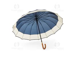 Guarda-chuva de poliéster automático com estrutura de madeira em uma imagem com plug, cabo, fio, equipamento, conexão