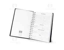 Agenda diária para o ano de 2025, capa com design elegante e organização por dias e horas.