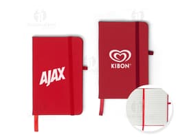 Rubberized notebook with pen holder, perfect for keeping your notes organized! Ideal for use in corporate, school, or even