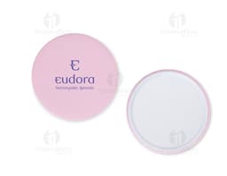 Espelho plástico brilhante e moderno em tons de rosa e azul para decoração do seu site de brindes. Adicione um toque de
