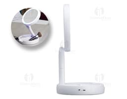 Espelho dobrável com LED recarregável - Iluminando cada detalhe com precisão e praticidade. Ideal para ampliar e analisar com