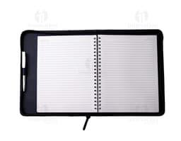 Pasta caderno de couro sintético para organizar seus documentos com estilo e praticidade. Ideal para o escritório ou reuniões