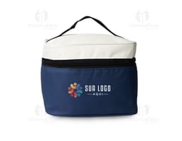 Bolsa térmica nylon 4L c/ plaquinha preta. recipiente vazio para conservar alimentos, utensílio de cozinha em metal brilhante