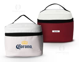 Bolsa térmica nylon 4L c/ plaquinha preta. recipiente vazio para conservar alimentos, utensílio de cozinha em metal brilhante