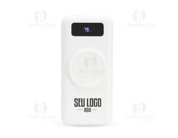 Power bank com capacidade de 10.000mAh com tecnologia de indução, ideal para carregar dispositivos eletrônicos como