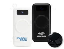 Power bank com capacidade de 10.000mAh com tecnologia de indução, ideal para carregar dispositivos eletrônicos como