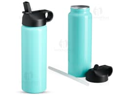 Squeeze de alumínio robusto com tampa flip, ideal para armazenar líquidos. O design é clean e elegante, com a tampa flip
