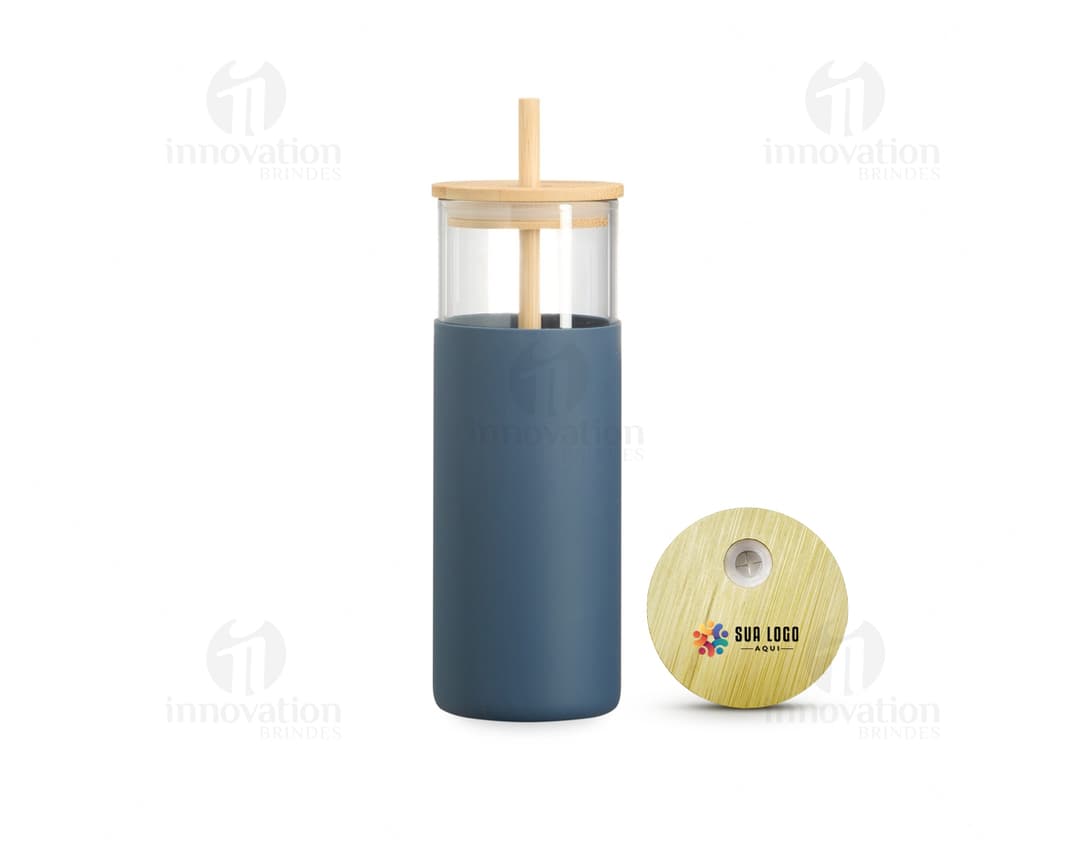 Copo de Vidro 500ml transparente com design simples e elegante.
