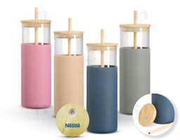 Copo de Vidro 500ml transparente com design simples e elegante.