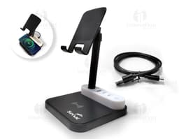 Base de carregamento com suporte para dispositivos eletrônicos. Ideal para manter seus aparelhos sempre carregados e