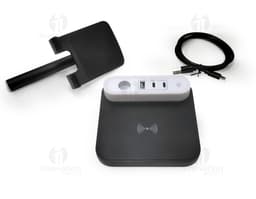 Base de carregamento com suporte, tecnologia moderna para manter seus dispositivos eletrônicos sempre carregados. Organize