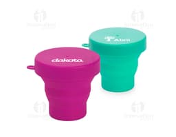 Copo retrátil de silicone 150ml, ideal para armazenar líquidos quentes ou frios. Prático, sustentável e colorido, perfeito