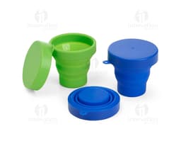 Copo retrátil de silicone 150ml em design vibrante e colorido. Perfeito para bebidas quentes e frias, ideal para uso em casa