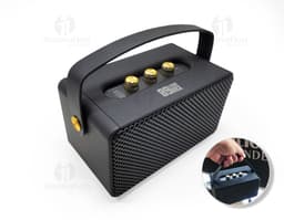 Caixa de som TWS multimídia com alça, equipamento eletrônico, dispositivo de projeção digital, antigo e retro, estilo vintage
