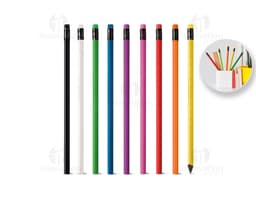 Pencil, pen, eraser, and crayon on a paper with writing and drawing. Office and school equipment for education and business.